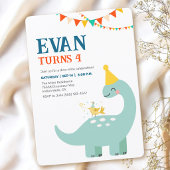 Dinosaurus Minimalistische Uitnodiging Jongens Ver