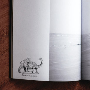  dinosaurus moderne ex libris boekenplaat rubberstempel