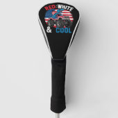 Dinosaurus Monster Truck Dino 4th van juli Vlag Jo Golfheadcover (Voorkant)