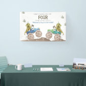 Dinosaurus & Monstertruck 4e verjaardag vinyl bann Spandoek (Beurs)