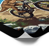 Dinosaurus Mountainbiken door bosroute  Poster (Hoek)