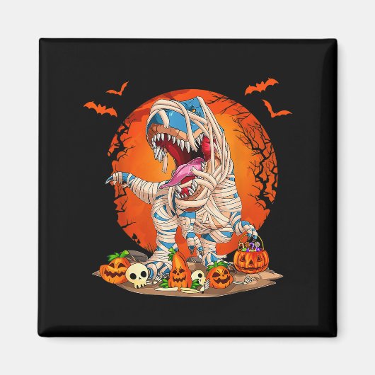Dinosaurus Mummie T Rex Pompoen Skelet Kinderen Jo Magneet (Voorkant)