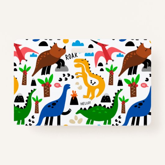 Dinosaurus naadloos patroon badge (Voorkant)