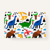 Dinosaurus naadloos patroon badge (Achterkant)