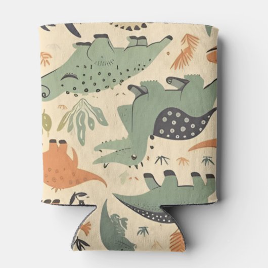 Dinosaurus naadloos patroon blikjeskoeler (Achterkant)