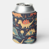 Dinosaurus naadloos patroon blikjeskoeler (Blikje Achterkant)