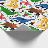 Dinosaurus naadloos patroon cadeaupapier (Hoek)