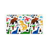 Dinosaurus naadloos patroon etiket (Voorkant)