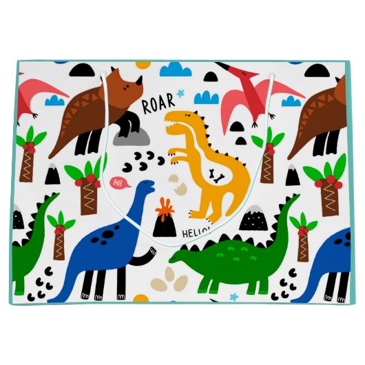 Dinosaurus naadloos patroon groot cadeauzakje (Voorkant)
