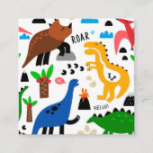 Dinosaurus naadloos patroon informatiekaartje (Voorkant)