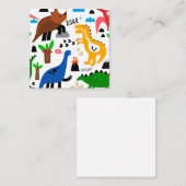 Dinosaurus naadloos patroon informatiekaartje (Voorkant / Achterkant)