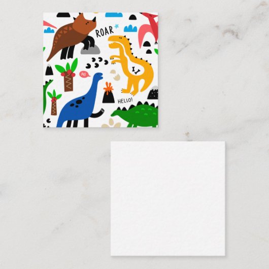 Dinosaurus naadloos patroon informatiekaartje (Voorkant / Achterkant)