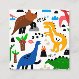 Dinosaurus naadloos patroon informatiekaartje