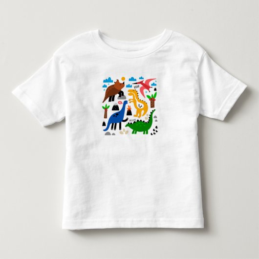 Dinosaurus naadloos patroon kinder shirts (Voorkant)
