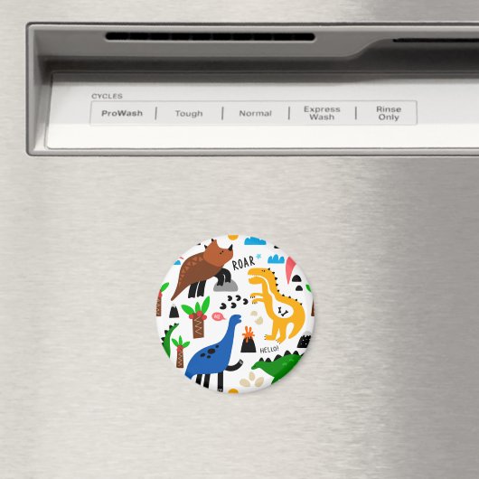 Dinosaurus naadloos patroon magneet (Insitu (Vaatwasser))