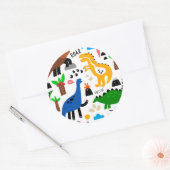 Dinosaurus naadloos patroon ronde sticker (Envelop)