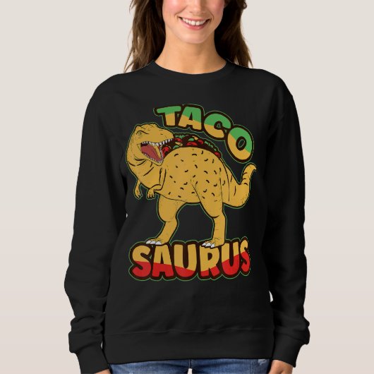 Dinosaurus National Taco Day Taco Saurus Dino Taco Trui (Voorkant)