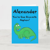 Dinosaurus neef leuke verjaardag kaart (Voorkant)