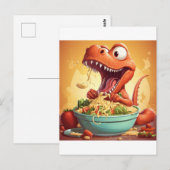 Dinosaurus noedels illustratie briefkaart (Voorkant / Achterkant)