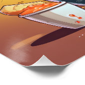 Dinosaurus noedels illustratie perfect poster (Hoek)