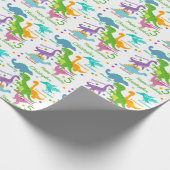 Dinosaurus noemt verjaardagen van kinderen cadeaupapier (Hoek)