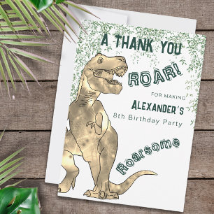 Dinosaurus Oerwoud 8e Verjaardagsfeestje Dank u Bedankkaart