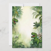 Dinosaurus oerwoud verjaardagsfeestje jongen kaart (Achterkant)