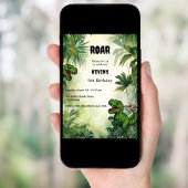 Dinosaurus oerwoud verjaardagsfeestje jongen kaart