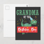 Dinosaurus Oma Grootmoeder Verjaardag Jongen Briefkaart (Voorkant / Achterkant)