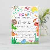 Dinosaurus Onasaurus Verjaardagsfeest Kaart (Staand voorkant)