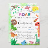 Dinosaurus Onasaurus Verjaardagsfeest Kaart (Voorkant / Achterkant)