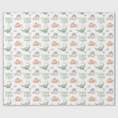 Dinosaurus One-A-Saurus 1e verjaardag Cadeaupapier (Vlak)