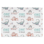 Dinosaurus One-A-Saurus 1e verjaardag Groot Cadeauzakje (Achterkant)
