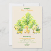 Dinosaurus One-a-Saurus 1e verjaardag Kaart (Voorkant)