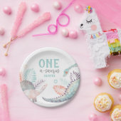 Dinosaurus One-A-Saurus 1e verjaardag Papieren Bordje (Feest)