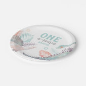 Dinosaurus One-A-Saurus 1e verjaardag Papieren Bordje (Gekanteld)