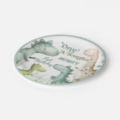 Dinosaurus One-A-Saurus Jongen 1e Verjaardagsfeest Papieren Bordje (Gekanteld)