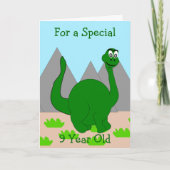 Dinosaurus ontwerp gepersonaliseerd 9 jaar oude ve kaart (Voorkant)