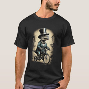 dinosaurus op de fiets Grappige Retro Trex Ridin T-shirt