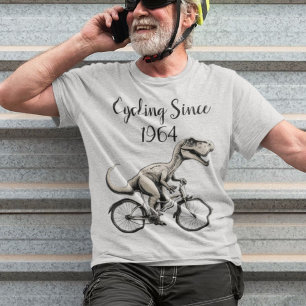 Dinosaurus op een fiets Dino Fietser Oude Biker T-shirt
