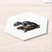 dinosaurus op schildpad Kopie Kartonnen Onderzetters (Schuin)