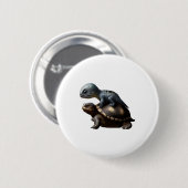 dinosaurus op schildpad Kopie Ronde Button 5,7 Cm (Voorkant /achterkant)