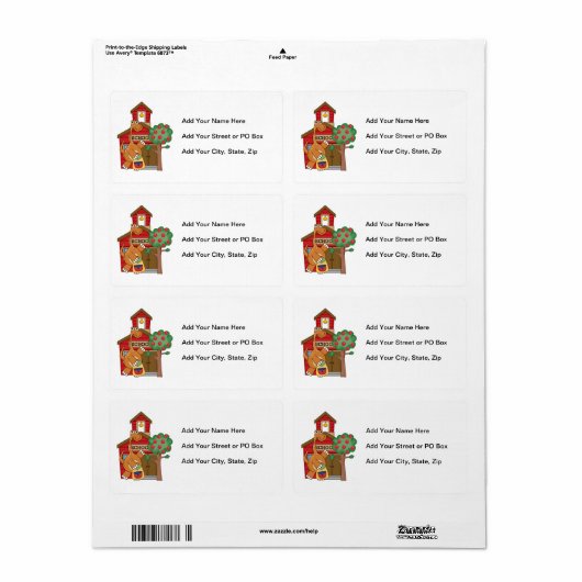 Dinosaurus op school t-shirts en geschenken etiket (Full Sheet)