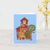 Dinosaurus op school t-shirts en geschenken kaart (Gele Bloem)