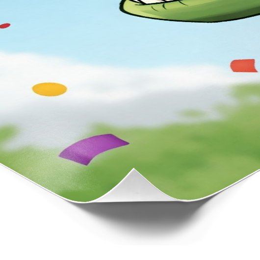 Dinosaurus op verjaardag perfect poster (Hoek)