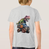 Dinosaurus op Vrachtwagen Tri-Blend Shirt (Achterkant)