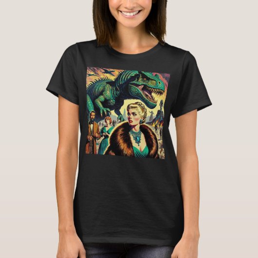 Dinosaurus op zoek naar lunch! t-shirt (Voorkant)