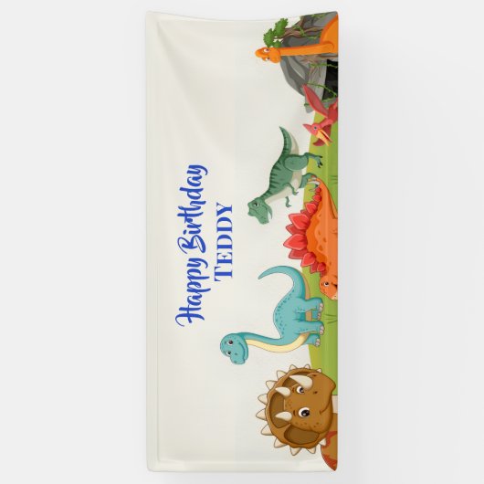 Dinosaurus Opgraving Verjaardagsfeest Banner (Verticaal)