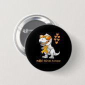 Dinosaurus Oranje Lint Ondersteuning Multiple Scle Ronde Button 5,7 Cm (Voorkant /achterkant)