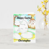 Dinosaurus Paas Kaart (Gele Bloem)